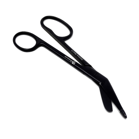 A2Z Scilab All Black One Large Ring Lister Bandage Scissors 7.25" Stainless Steel A2Z-ZR047